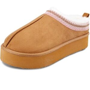 Jessica Simpson Tan and Pink Kids Moccasins